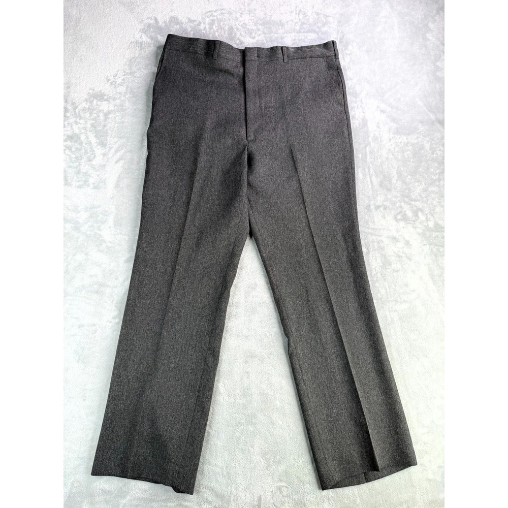 Vintage Sears Perma Prest Flexslax Full Fit Dress Pants Men 40x32 Gray High Rise
